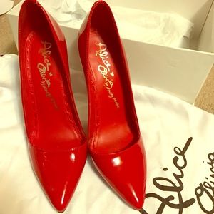 EUC Red 3.75 inch heel